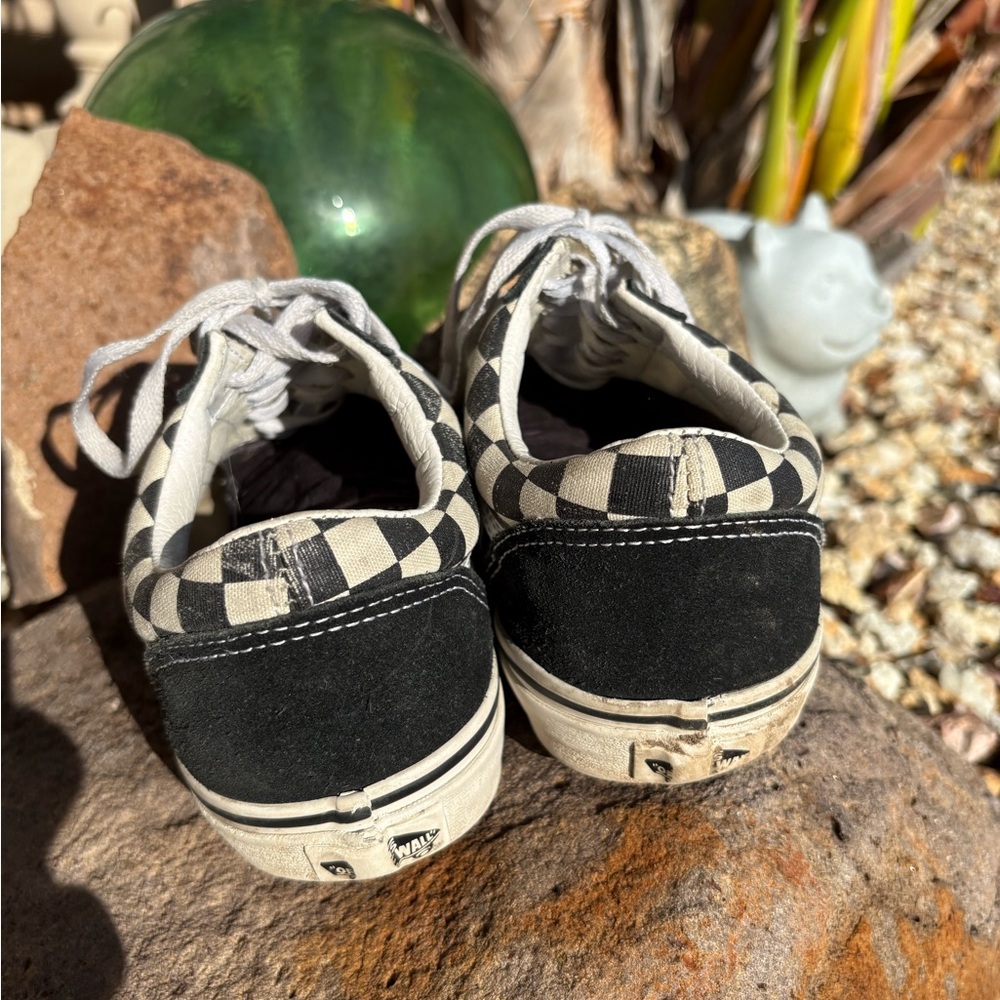 Vans Old Skool Checkerboard Suede Black and White Beach Skate California Active - Picture 2 of 6